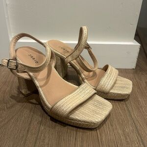 Torrid Wide Width Raffia Platform Sandals